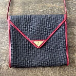 Yves Saint Laurent Black and Red Crossbody